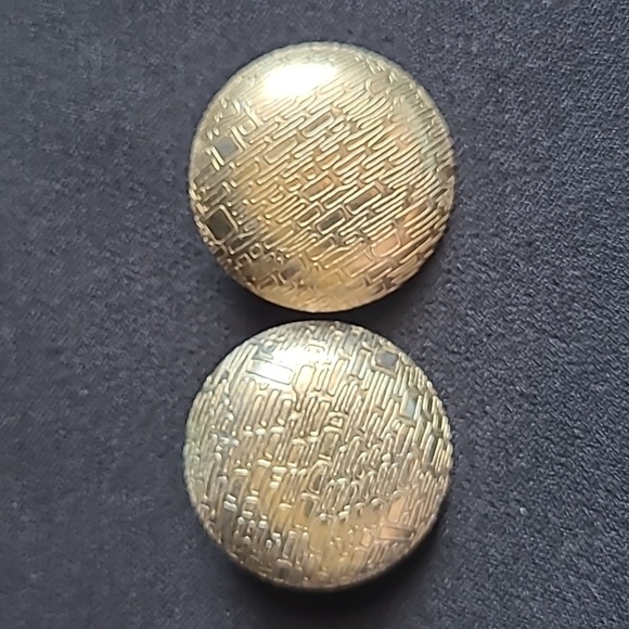 Source Unknown Jewelry - Vintage 90's earrings, gold tone, pierced ear, disk, estate sale
